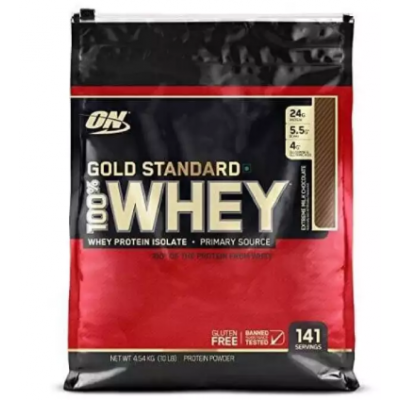 Optimum Nutrition (ON) Gold Standard 100% Whey Protein Powder - 10 lbs, 4.54 kg